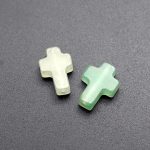 DIY双通-十字架-绿东陵-1.6x1.2cm - 图片 4