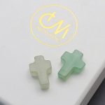 DIY双通-十字架-绿东陵-1.6x1.2cm - 图片 5
