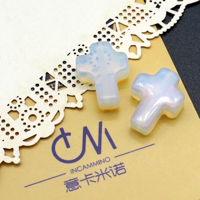 DIY双通-十字架-蛋白石-1.6x1.2cm - 图片 6