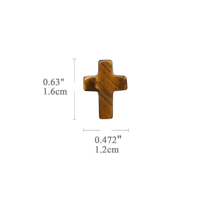 DIY双通-十字架-虎眼石-1.6x1.2cm - 图片 2