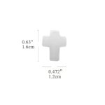 DIY双通-十字架-白玉-1.6x1.2cm - 图片 2