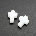 DIY双通-十字架-白玉-1.6x1.2cm - 图片 4