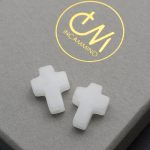 DIY双通-十字架-白玉-1.6x1.2cm - 图片 5