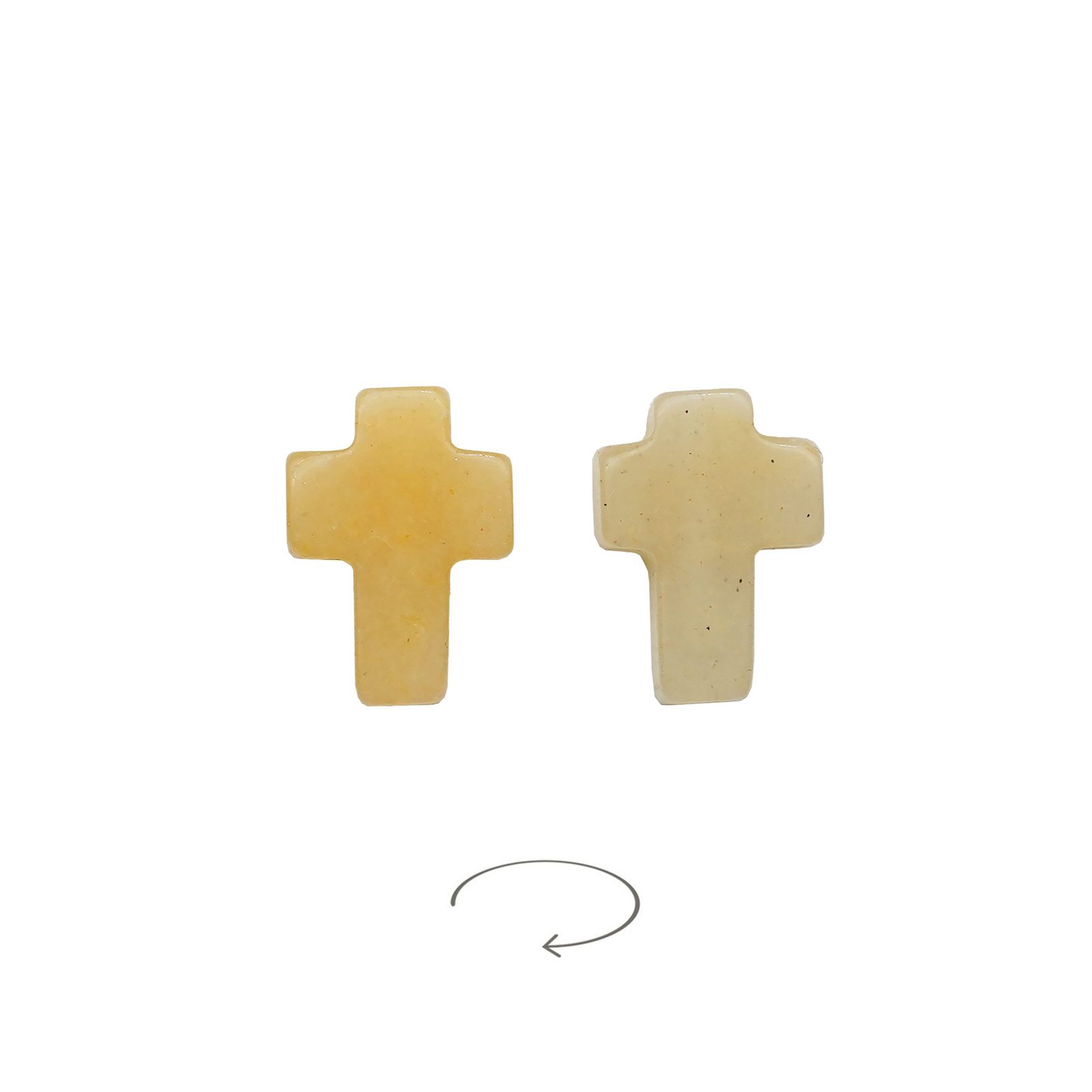 IC03P041 DIY双通-十字架-黄玉-1.6x1.2cm - 图片 1