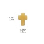 DIY双通-十字架-黄玉-1.6x1.2cm - 图片 2