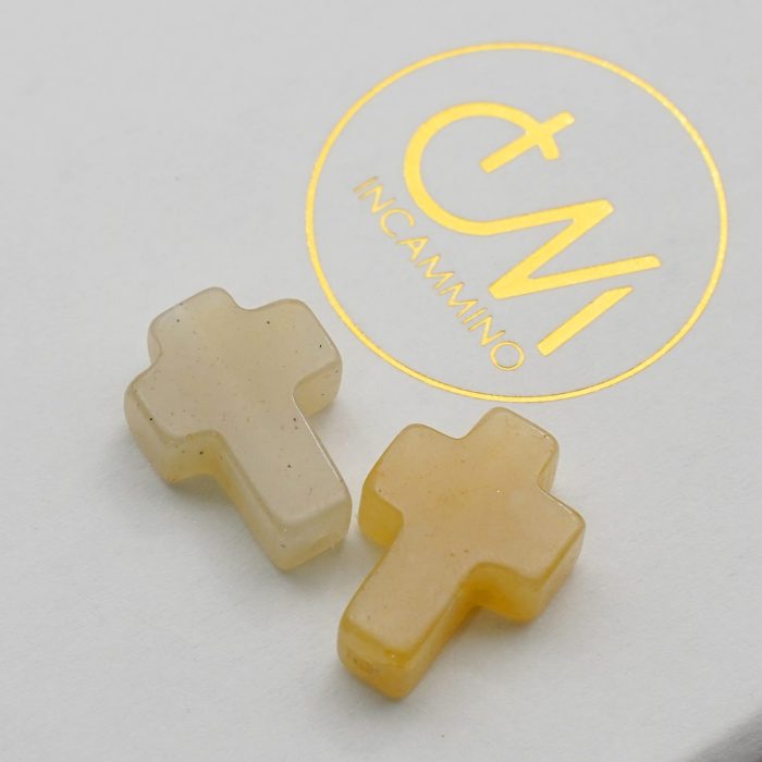 DIY双通-十字架-黄玉-1.6x1.2cm - 图片 5