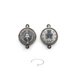 DIY双通-圣母显灵圣牌-锌合金-1.6cm