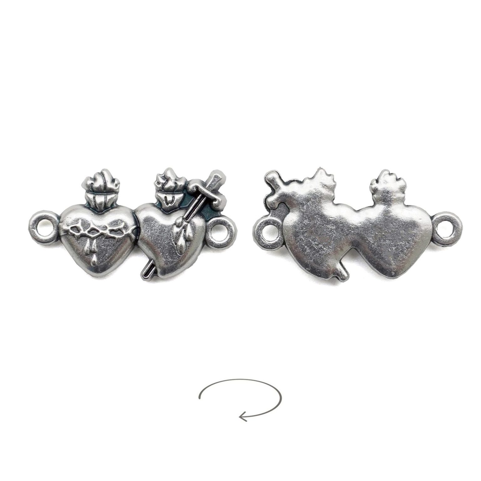 DIY双通-双圣心-锌合金-1.9x1.3cm
