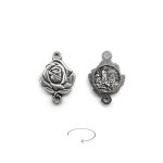 DIY双通-法蒂玛玫瑰花-锌合金-1.4cm