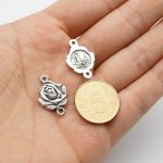 DIY双通-法蒂玛玫瑰花-锌合金-1.4cm - 图片 3