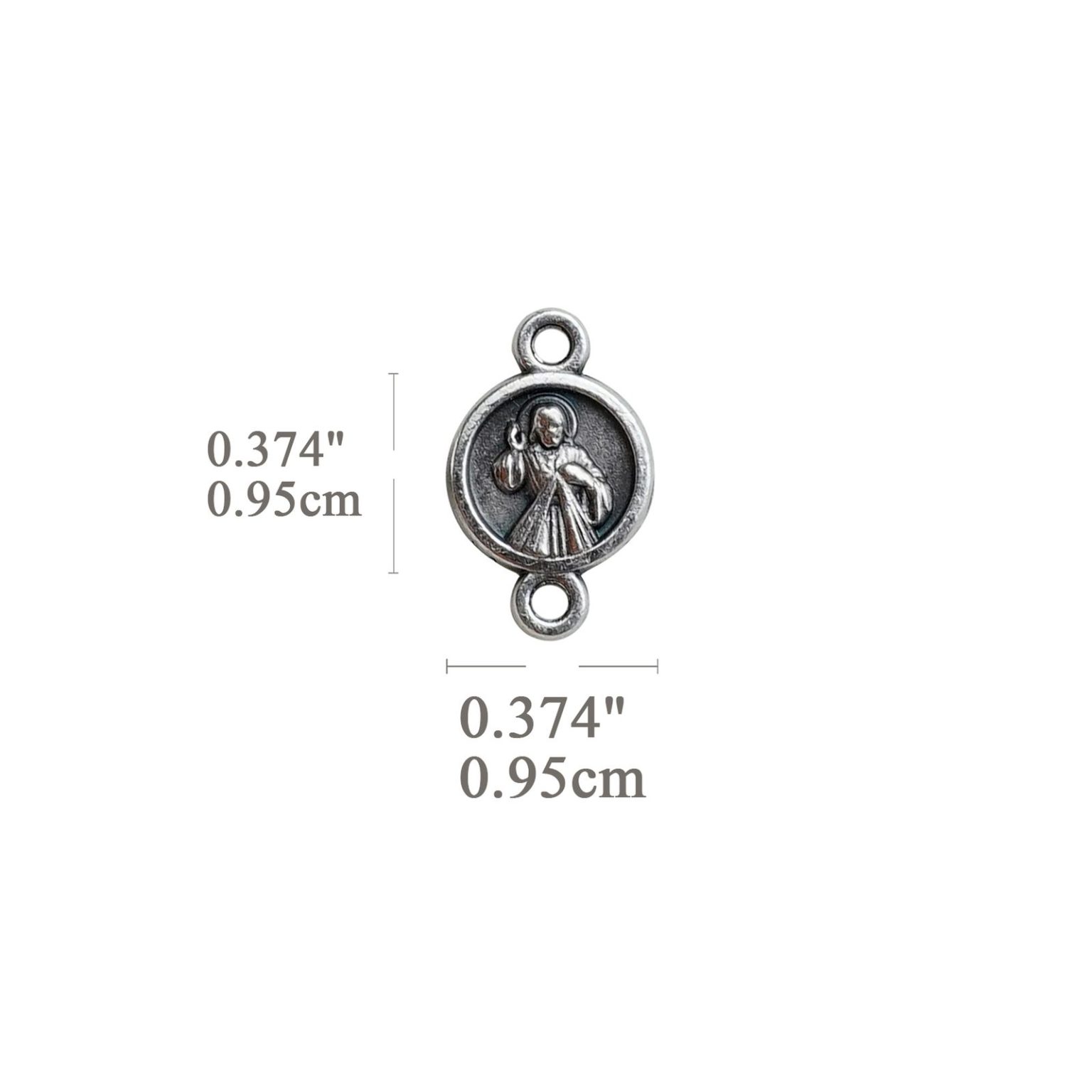 DIY双通-上主慈悲-默主哥耶-锌合金镀银-0.9cm