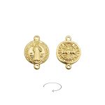 DIY双通-本笃-锌合金-金色-1.4cm