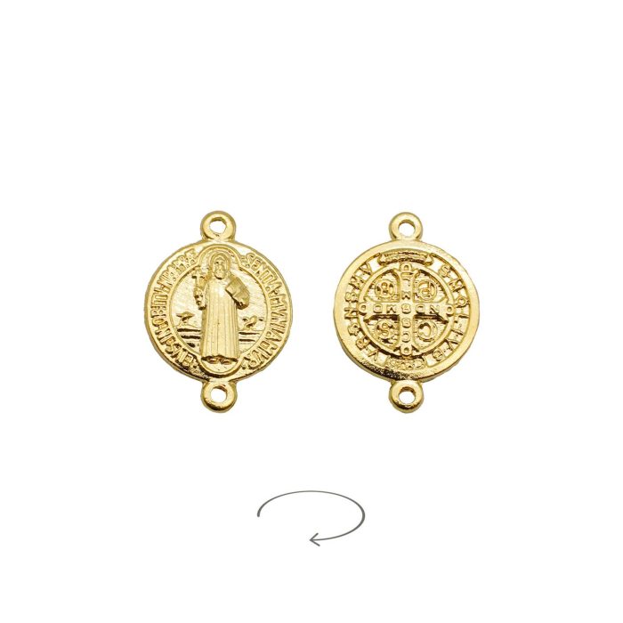 DIY双通-本笃-锌合金-金色-1.4cm