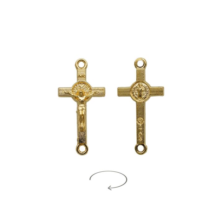 DIY双通-本笃-锌合金-金色-2cm