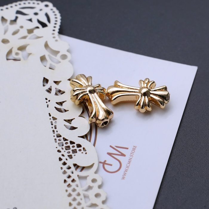 DIY双通-十字架-长款-不锈钢金色-1.8x1.0cm - 图片 6