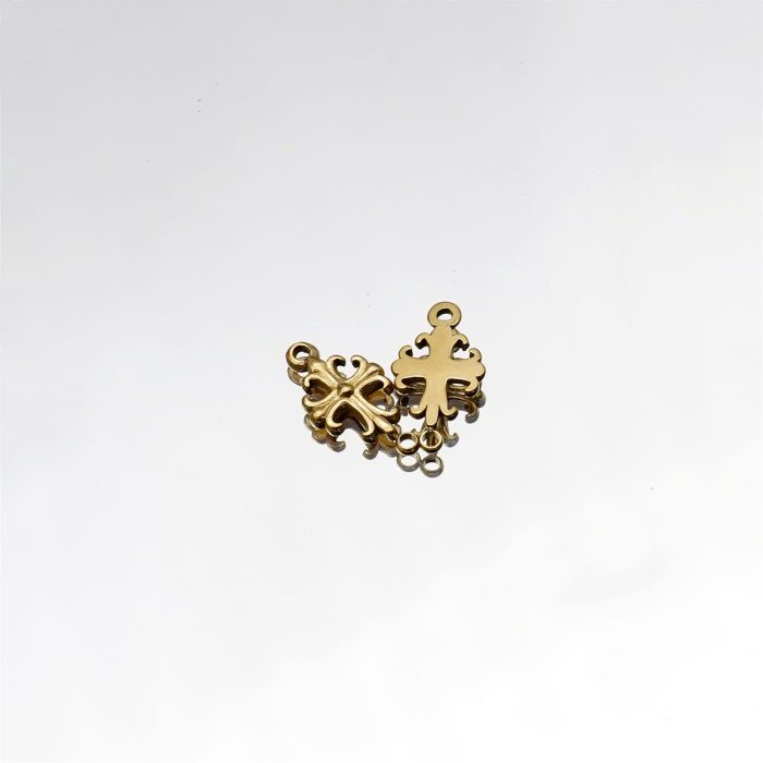 DIY双通-十字架-克罗心-黄铜-1.2x0.9cm - 图片 5