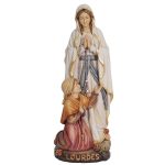 阿尔卑斯木雕-露德圣母与伯尔纳德（Our Lady of Lourdes）-彩色-多尺寸