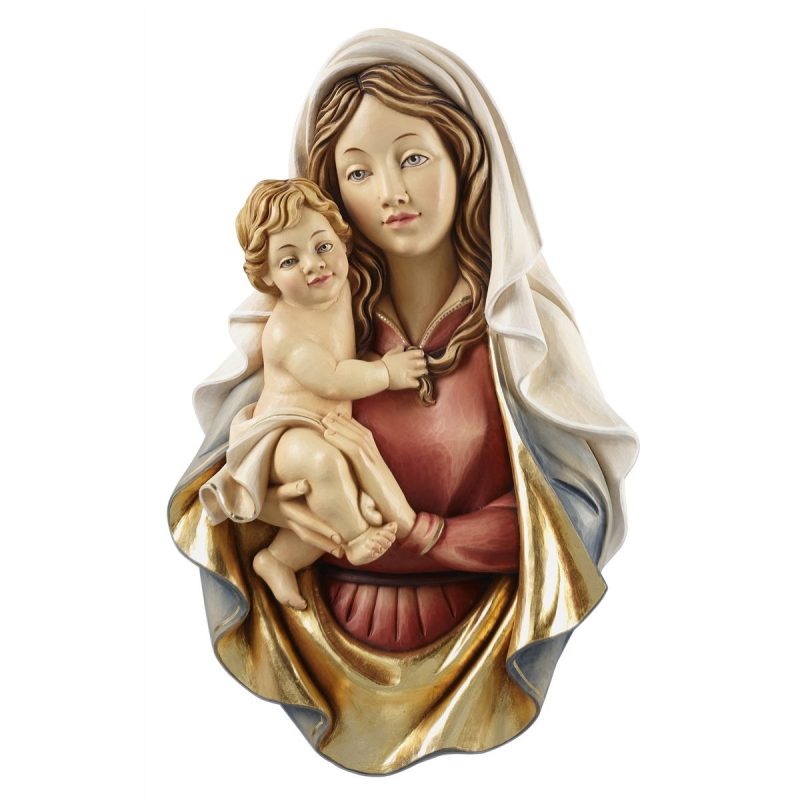 阿尔卑斯木雕-拉斐尔墙挂圣母（Raffaelo Madonna）-彩色-多尺寸