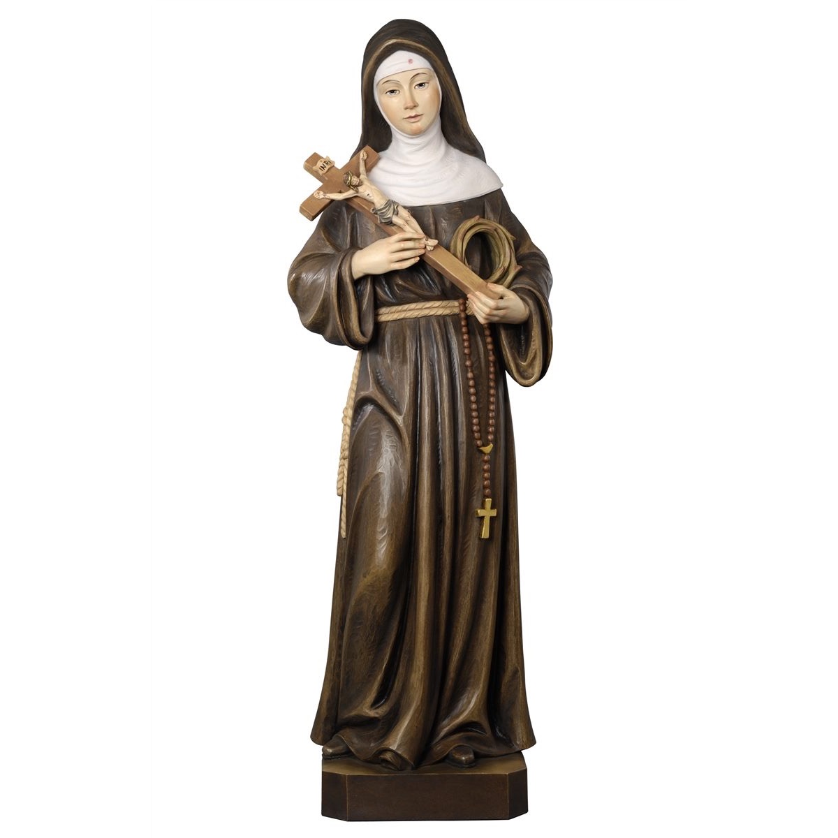 IC02STA019C 阿尔卑斯木雕-圣妇丽达(St Rita)-彩色-多尺寸 - 图片 1