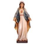 阿尔卑斯木雕-圣母无玷圣心手工圣像-14t厘米（Sacred Heart of Mary）-彩色-多尺寸