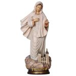阿尔卑斯木雕-圣像-默主哥耶梅久戈耶圣母（Our Lady of Medjugorie with church）-彩色-多尺寸