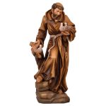 阿尔卑斯木雕-圣方济各亚西西（St Francis）-彩色-多尺寸