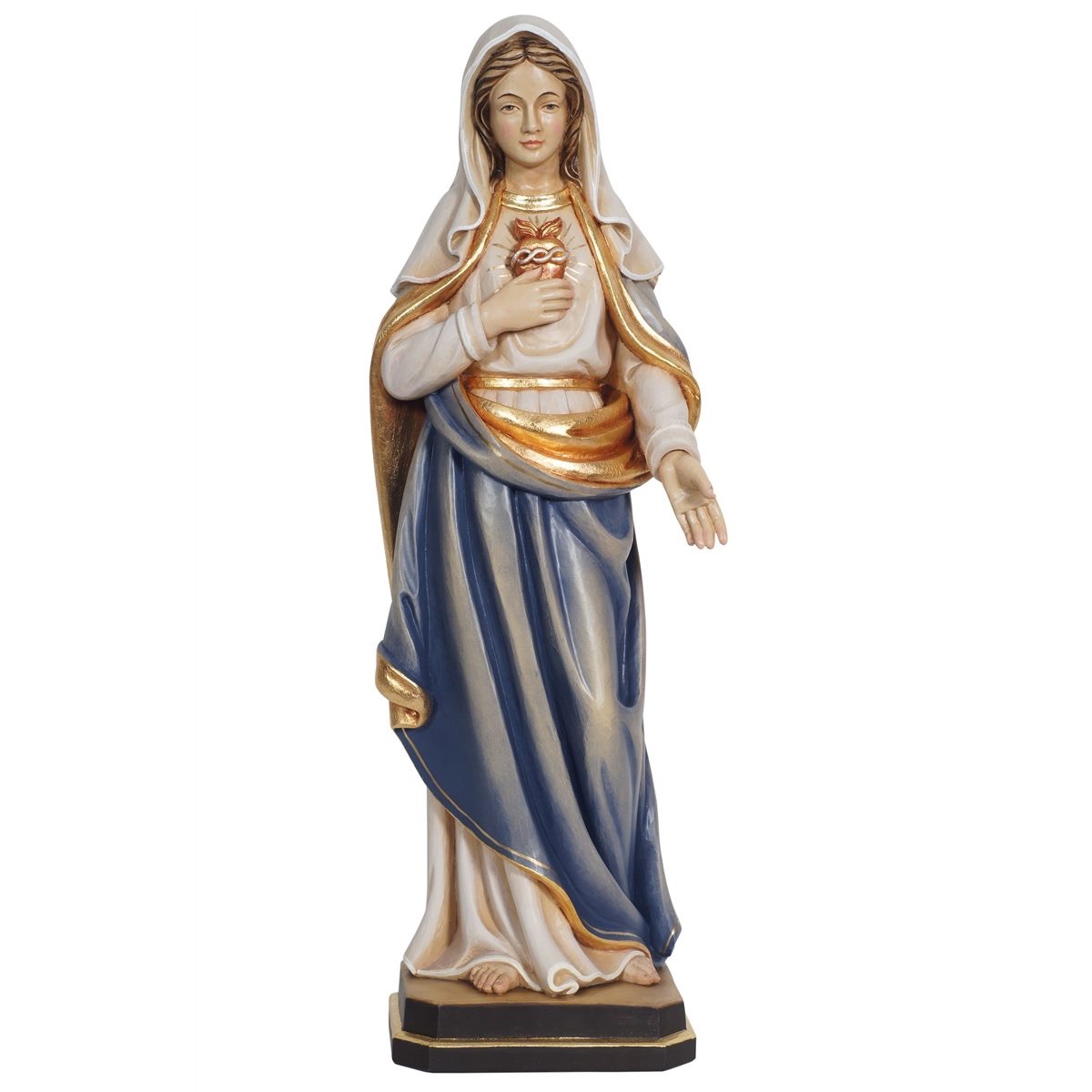 IC02STA113C 阿尔卑斯木雕-圣母圣心圣像-圣母圣心(Sacred Heart of Mary)-彩色-多尺寸 - 图片 1