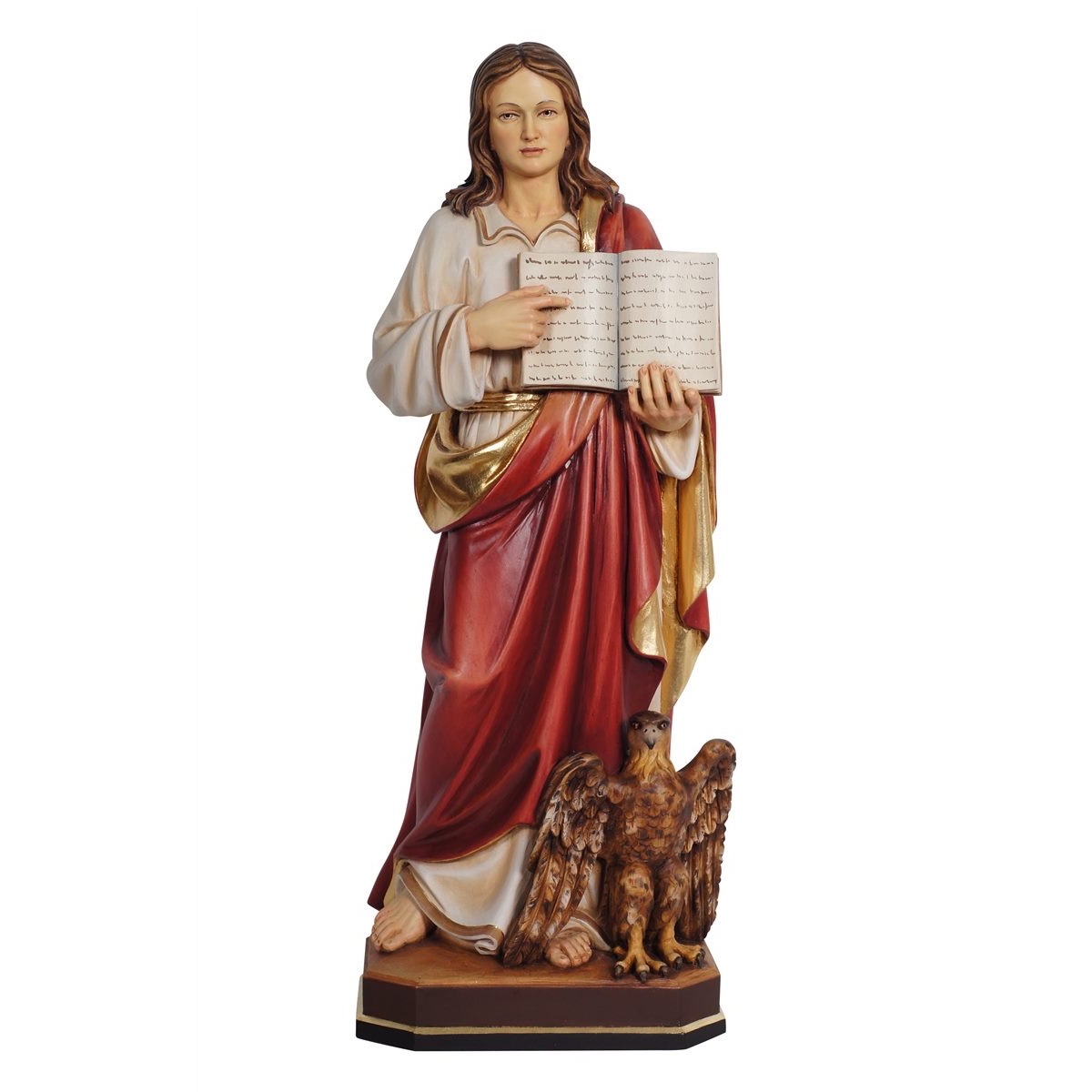 IC02STA139C 阿尔卑斯木雕-圣史若望(St John Evangelist with eagle)-彩色-多尺寸 - 图片 1