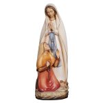 阿尔卑斯木雕-卢尔德圣母与贝尔纳黛特（Our Lady of Lourdes with Bernadette）-彩色-多尺寸
