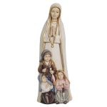 阿尔卑斯木雕-法蒂玛圣母与三位牧童（Our Lady of Fátima with little shepherds）-彩色-多尺寸