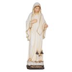 阿尔卑斯木雕-带教堂的默主哥耶圣母（Our Lady of Medjugorje with church）-彩色-多尺寸