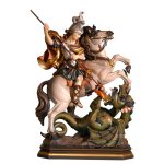 阿尔卑斯木雕-骑马的圣乔治（St George on horse）-彩色-多尺寸