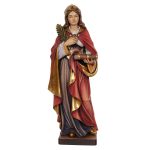 阿尔卑斯木雕-持棕榈枝和书的圣女（Holy female figur with palm and book）-彩色-多尺寸