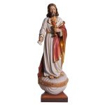 阿尔卑斯木雕-带圣体的耶稣圣心（Sacred Heart of Jesus with host）-彩色-多尺寸