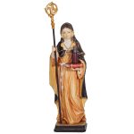 阿尔卑斯木雕-持牧杖和水罐的圣瓦尔布加（St Walburga with crosier and jug）-彩色-多尺寸