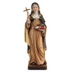 阿尔卑斯木雕-持十字架和荆棘冠的圣丽达（St Rita with cross and crown of thorns）-彩色-多尺寸
