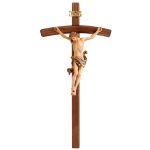 阿尔卑斯木雕-达芬奇弯十字架基督（Corpus Leonardo cross bent stained）-彩色-多尺寸