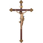 阿尔卑斯木雕-达芬奇巴洛克十字架基督（Corpus Leonardo cross baroque）-彩色-多尺寸