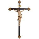 阿尔卑斯木雕-带光环的达芬奇巴洛克十字架基督（Corpus Leonardo with halo cross baroque）-彩色-多尺寸