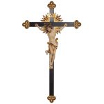 阿尔卑斯木雕-带光环和光芒的达芬奇巴洛克十字架基督（Corpus Leonardo with halo cross baroque with shine）-彩色-多尺寸