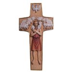阿尔卑斯木雕-教宗方济各十字架（Pope Francis Cross）-彩色-多尺寸