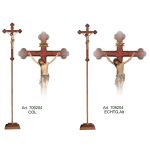 阿尔卑斯木雕-锡耶纳金色巴洛克游行十字架（Processional Cr Siena cross baroque gold）-彩色-多尺寸