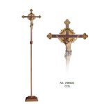 阿尔卑斯木雕-锡耶纳巴洛克游行十字架（Processional Cr Siena cross baroque）-彩色-多尺寸