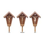阿尔卑斯木雕-耐水树脂木底座上的锡耶纳基督（Corpus Siena on field cross larch weatherproof）-彩色-多尺寸