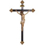 阿尔卑斯木雕-带光环的锡耶纳巴洛克十字架基督（Corpus Siena with halo cross baroque）-彩色-多尺寸