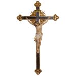 阿尔卑斯木雕-带光芒的锡耶纳巴洛克十字架基督（Corpus Siena cross baroque with shine）-彩色-多尺寸