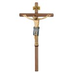 阿尔卑斯木雕-圣达弥盎直式十字架基督（Corpus S Damiano cross straight stained）-彩色-多尺寸