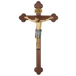 阿尔卑斯木雕-圣达弥盎乌黑巴洛克十字架基督（Corpus S Damiano cross baroque stained）-彩色-多尺寸