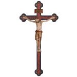 阿尔卑斯木雕-圣达弥盎仿古巴洛克十字架基督（Corp S Damiano cross baroque antique）-彩色-多尺寸