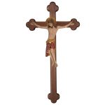 阿尔卑斯木雕-契马布埃乌黑巴洛克十字架基督（Corpus Cimabue cross baroque stained）-彩色-多尺寸